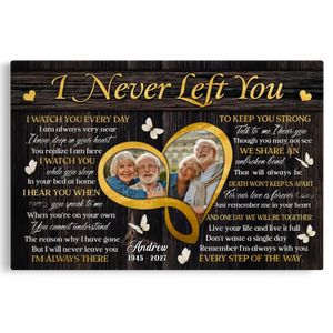Personalized Canvas Prints, Custom Photo, Sympathy Loss Of Wife Husband, Memorial Gifts, I Never Left You Dem Canvas
