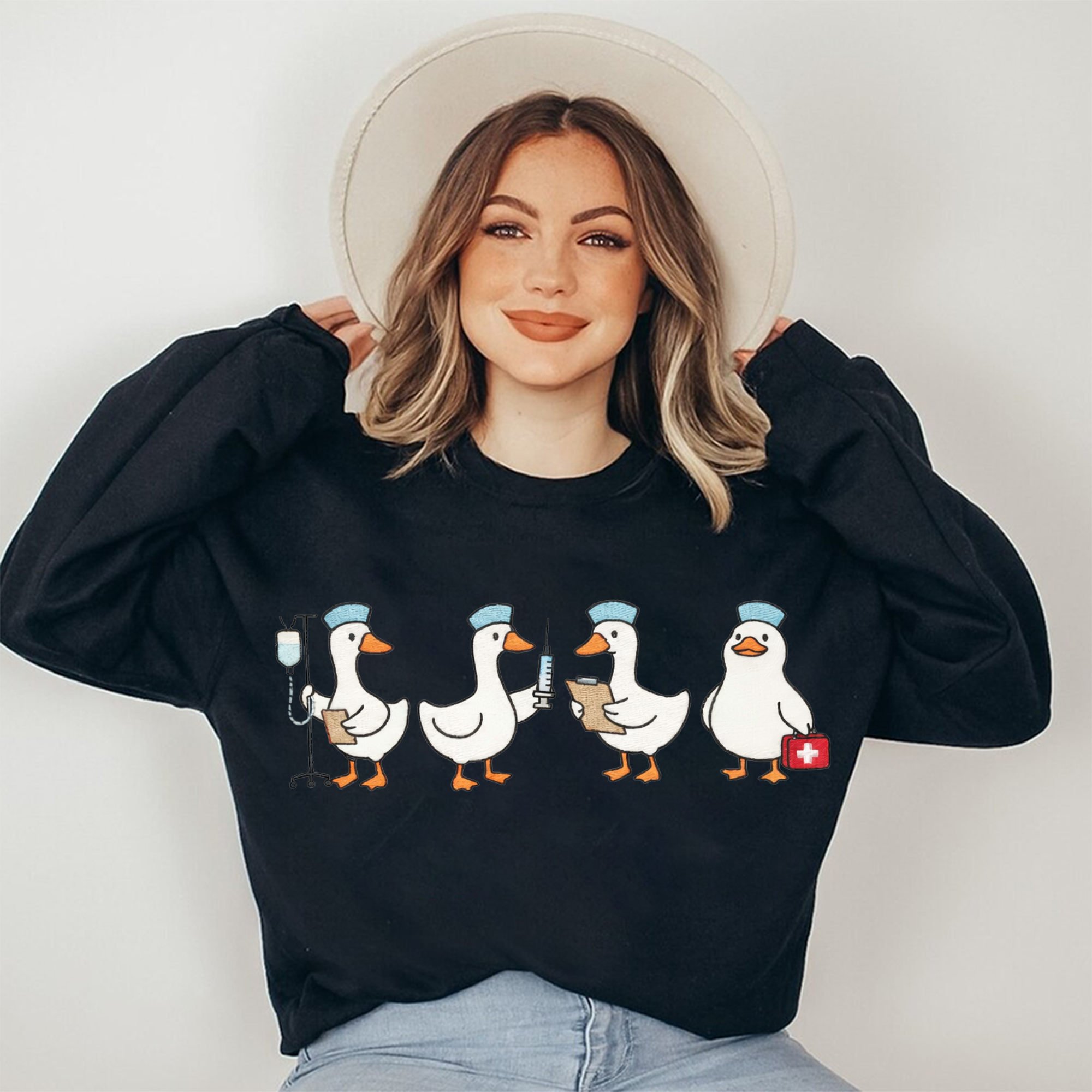 Funny Nurse Goose Embroidery File Sarcastic Registered Nurse Design Machine Embroidery Pattern