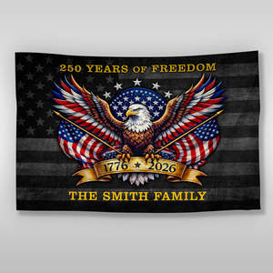 Personalized Family Name 250 Years Of Freedom America Banner House Flag HA75 920916