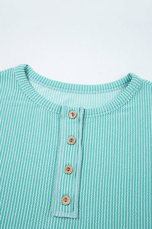 Aria Knit Colorblock Henley Top