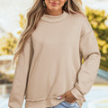 Leah Shoulder Reversible Mock Sweatshirt