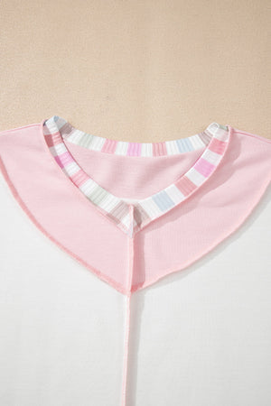 Promise Color Block Loose Long Sleeve Top