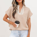 Jessica Rolled Short Sleeve Blouse