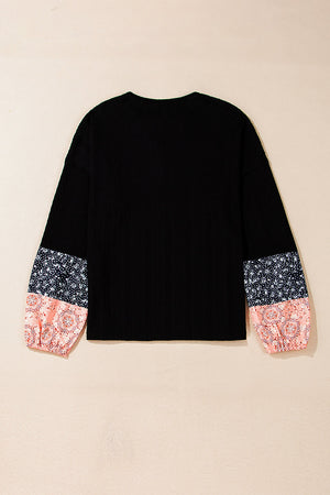 Poppy Textured Knit Drawstring Blouse