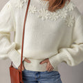 Rheakara Textured Puff Sleeve Sweater