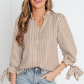 Blair Tied Cuffs Seersucker Blouse