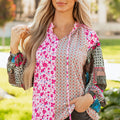 Solirina Shoulder Bubble Sleeve Blouse