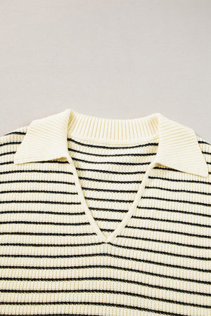 Wynter Stripe Turn Down Sweater