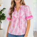 Keyla Ruffled Short Sleeve Blouse