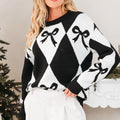 Daetta Rhombus Knit Loose Sweater
