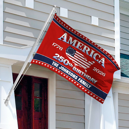 Custom Name 250th Anniversary USA House Flag HO82 901192