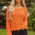 Emerson Crochet Scallop Edge Sweater