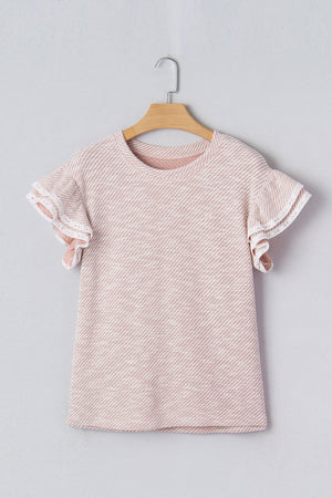 Amanda Ruffled Short Sleeve Blouse