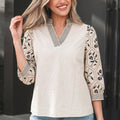 Micah Sleeve Contrast Patchwork Blouse