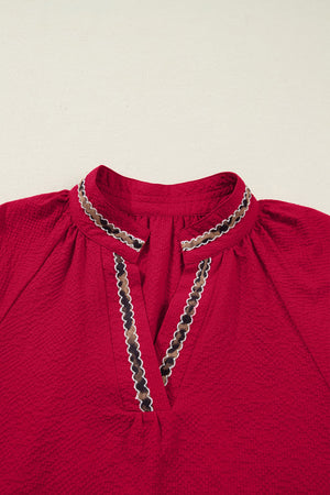 Eve Jacquard Print Textured Blouse