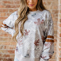 Salem Striped Sleeve Casual Sweatshirt