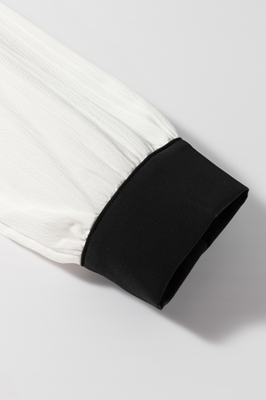 Ramila Textured Colorblock Elegant Blouse