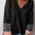 Poppy Textured Knit Drawstring Blouse