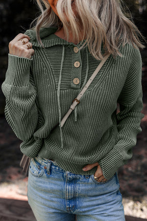 Sofioya Knit Drawstring Hooded Sweater