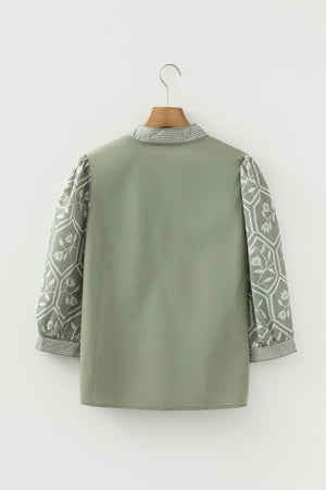Kaiya Sleeve Contrast Patchwork Blouse