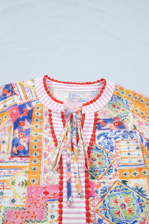 Deborah Print Short Sleeve Blouse