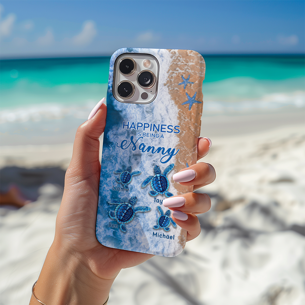 Turtle Happiness is Being Grandma Mommy Auntie Personalized Phone Case SC5272