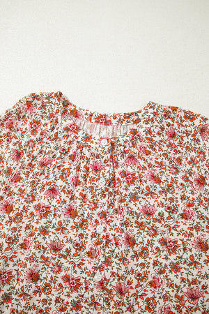 Carter Notched Puff Sleeve Blouse