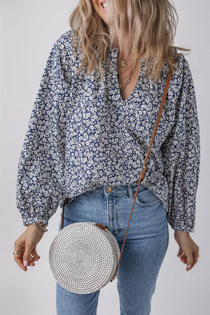 Amelie Notched Puff Sleeve Blouse