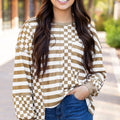 Fatima Patchwork Lantern Sleeve Blouse