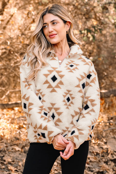 Elizy Quarter Zip Collar Sweatshirt