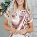 Yusra Stripe Half T Shirt