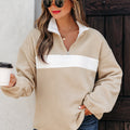 Nicole Colorblock Patchwork Zipped Pullover