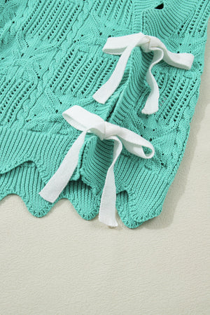 River Trim Short Sleeve Sweater