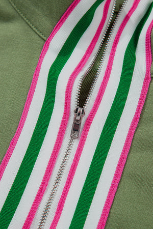 Felitina Patchwork Zip Collar Pullover