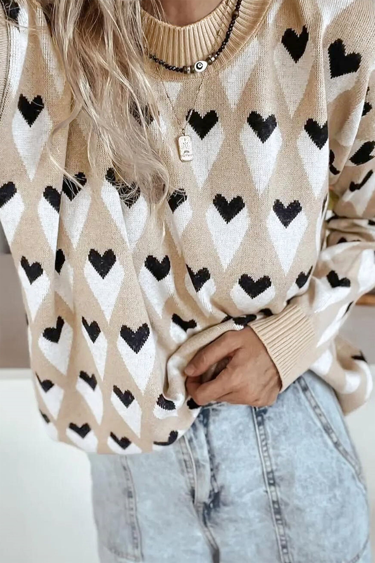 Aspyn Ribbed Trim Loose Sweater