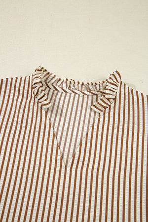 Blair Tied Cuffs Seersucker Blouse