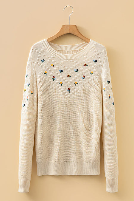 Paula Embroidered Detail Casual Sweater