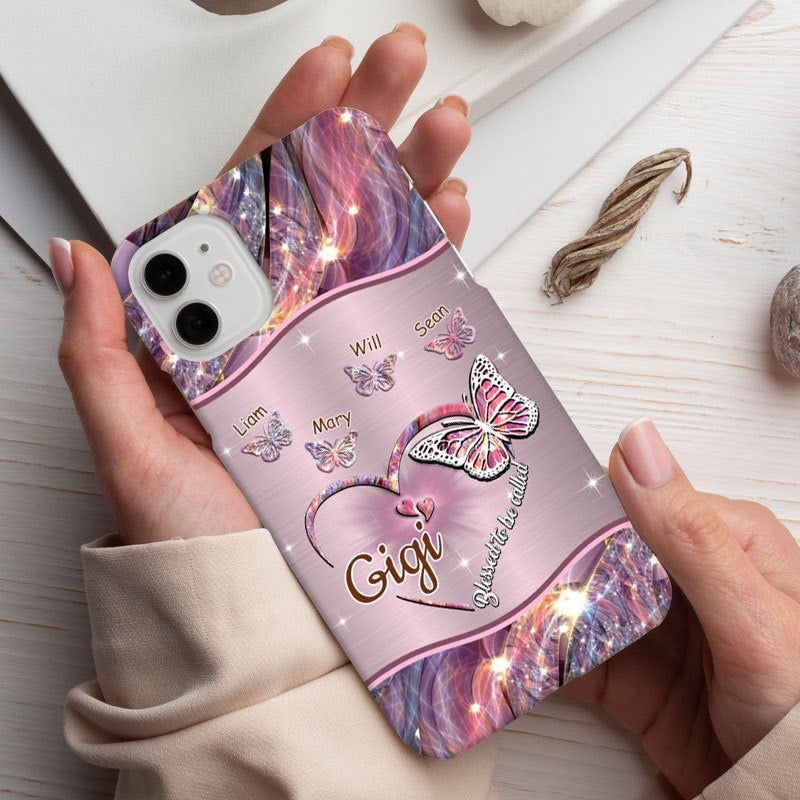 Butterflies Blessed to be called Nana Mimi Gigi Grandma Personalized Phone case SC1762