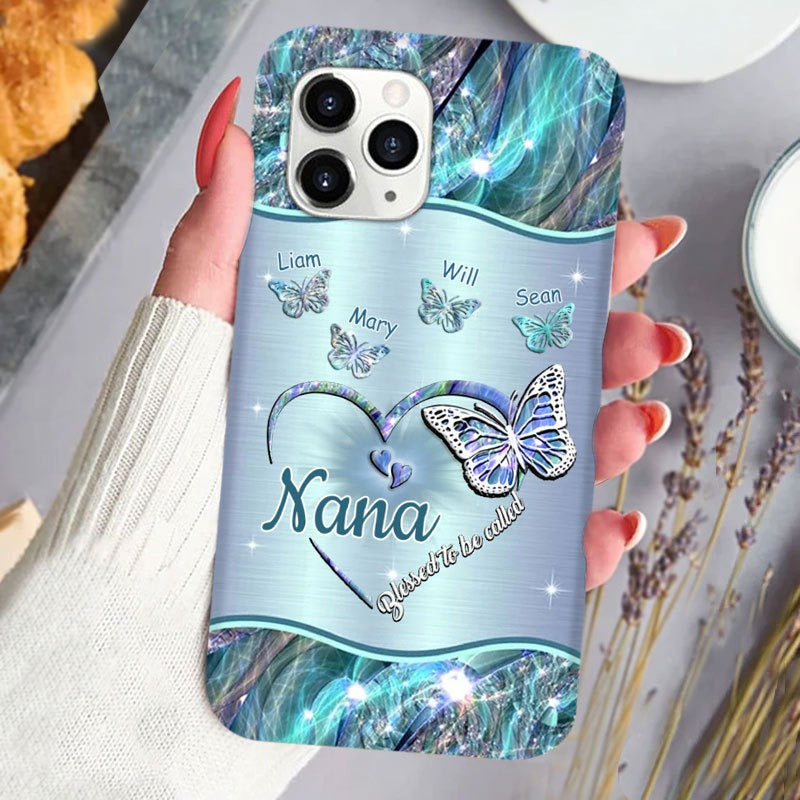 Butterflies Blessed to be called Nana Mimi Gigi Grandma Personalized Phone case SC1762