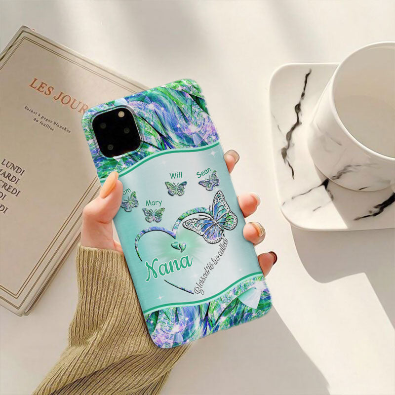 Butterflies Blessed to be called Nana Mimi Gigi Grandma Personalized Phone case SC1762