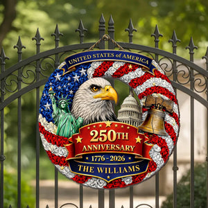 Custom Wood Sign - Personalized America 250th Anniversary Gifts For Mom, Dad, Brother, Sister, Kid