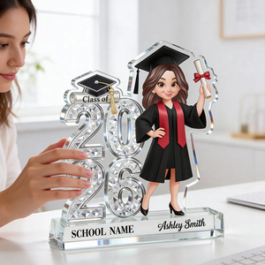 Shiny Effect Class Of 2026 Senior 2D Flat - Personalized Acrylic Plaque Custom Shape - Gift For Her/Him, Daughter/Son, Grad Ceremony, Commencement