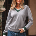 Scarlett Striped Trim Varsity Sweater