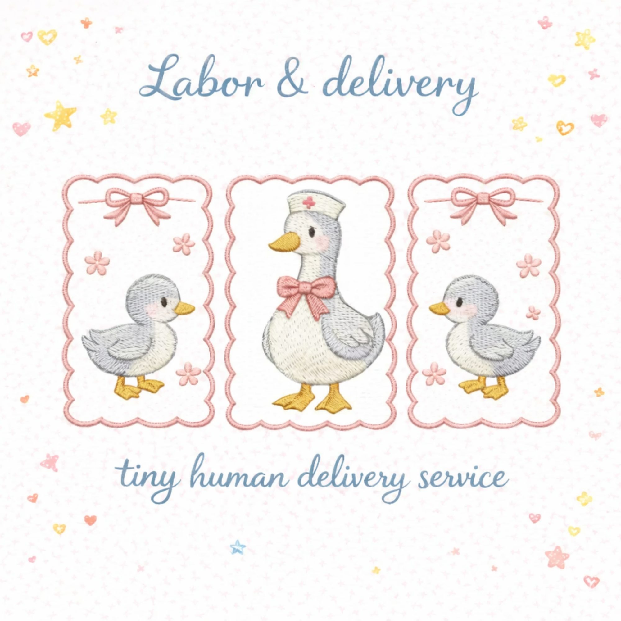 Labor Delivery Nurse Goose Embroidery File Silly Goose Nurse Life Machine Embroidery