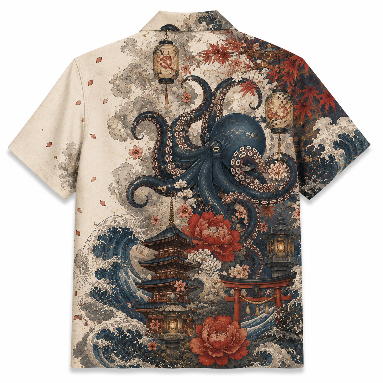 Japanese Octopus Ocean Hawaiian Shirt