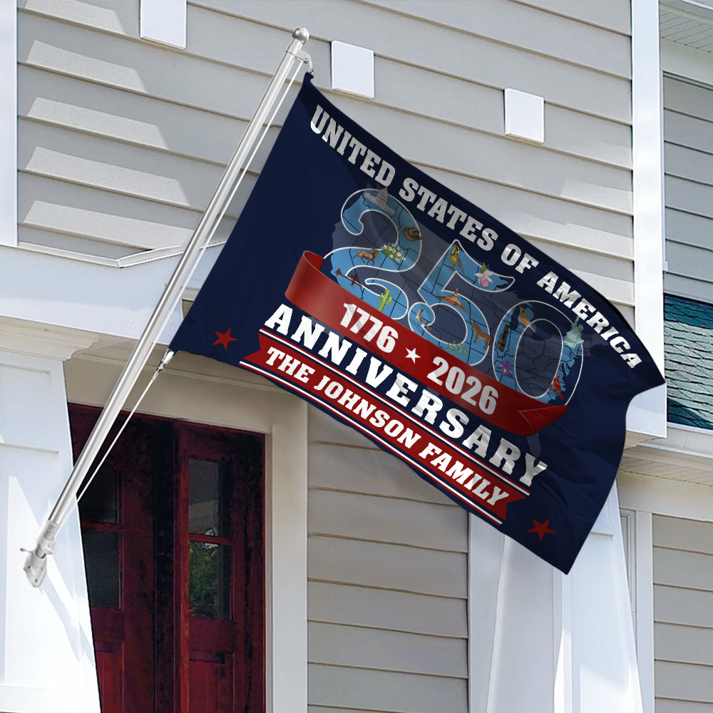 Custom Family Name United States Of America 250th Anniversary House Flag LM32 897957