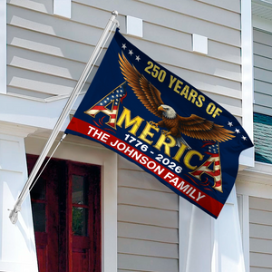 Custom Family Name America 250th Anniversary Eagle 1776-2026 House Flag HO82 901598