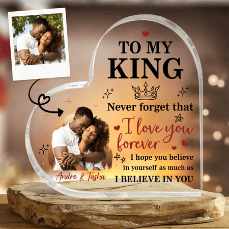 Heart-Shaped for Black Couple - Custom Photo, Personalized Gift for Valentine, Black History Month, Juneteenth or any occasion | African American