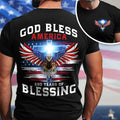 250 Years of Blessing Shirt, Patriotic God Bless America Eagle Back & Front Dark Shirt