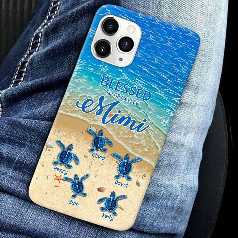 Turtle Happiness is Being Grandma Mommy Auntie Personalized Phone Case SC5272